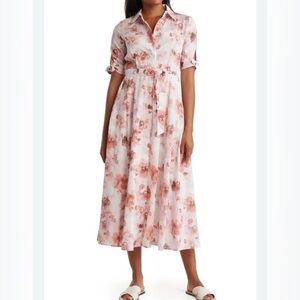 Calvin Klein Pink Floral Midi Dress